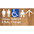 Unisex Accessible Toilet LH and Baby Change w/ Large Arrow: