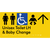 Unisex Accessible Toilet LH and Baby Change w/ Large Arrow: