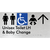 Unisex Accessible Toilet LH and Baby Change w/ Large Arrow: