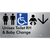 Unisex Accessible Toilet RH and Baby Change w/ Large Arrow: