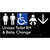 Unisex Accessible Toilet RH and Baby Change w/ Large Arrow: