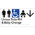 Unisex Accessible Toilet RH and Baby Change w/ Large Arrow: