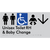 Unisex Accessible Toilet RH and Baby Change w/ Large Arrow: