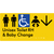 Unisex Accessible Toilet RH and Baby Change w/ Large Arrow: