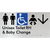 Unisex Accessible Toilet RH and Baby Change w/ Large Arrow: