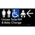 Unisex Accessible Toilet RH and Baby Change w/ Large Arrow: