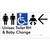 Unisex Accessible Toilet RH and Baby Change w/ Large Arrow: