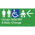 Unisex Accessible Toilet RH and Baby Change w/ Large Arrow: