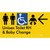 Unisex Accessible Toilet RH and Baby Change w/ Large Arrow: