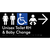 Unisex Accessible Toilet RH and Baby Change w/ Large Arrow: