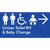 Unisex Accessible Toilet RH and Baby Change w/ Large Arrow: