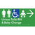 Unisex Accessible Toilet RH and Baby Change w/ Large Arrow: