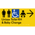 Unisex Accessible Toilet RH and Baby Change w/ Large Arrow: