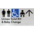 Unisex Accessible Toilet RH and Baby Change w/ Large Arrow:
