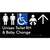 Unisex Accessible Toilet RH and Baby Change w/ Large Arrow: