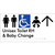 Unisex Accessible Toilet RH and Baby Change w/ Large Arrow:
