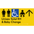 Unisex Accessible Toilet RH and Baby Change w/ Large Arrow: