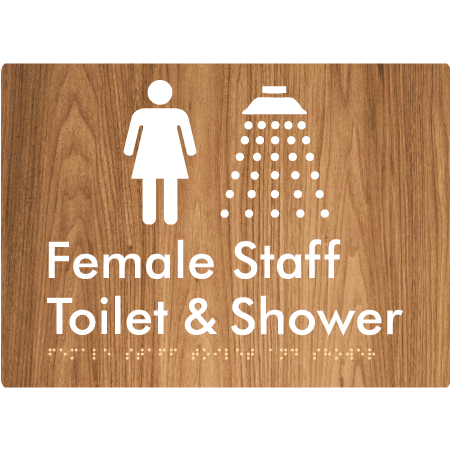 Female Staff Toilet and Shower - Braille Tactile Signs Aust.