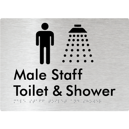 Male Staff Toilet and Shower - Braille Tactile Signs Aust.
