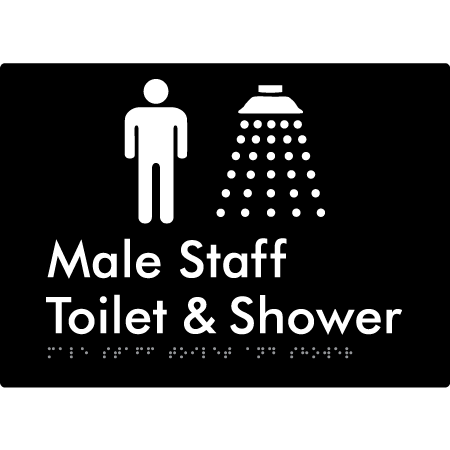 Male Staff Toilet and Shower - Braille Tactile Signs Aust.