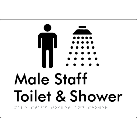 Male Staff Toilet and Shower - Braille Tactile Signs Aust.