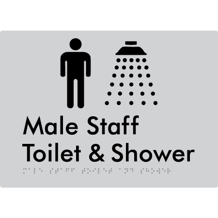 Male Staff Toilet and Shower - Braille Tactile Signs Aust.
