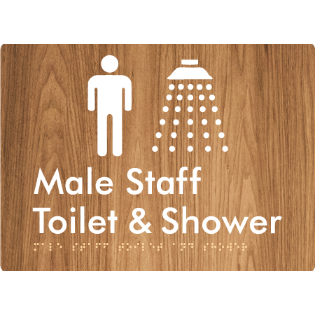 Male Staff Toilet and Shower - Braille Tactile Signs Aust.