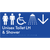 Unisex Accessible Toilet LH & Shower w/ Large Arrow: