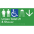 Unisex Accessible Toilet LH & Shower w/ Large Arrow: