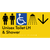 Unisex Accessible Toilet LH & Shower w/ Large Arrow: