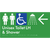 Unisex Accessible Toilet LH & Shower w/ Large Arrow: