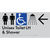 Unisex Accessible Toilet LH & Shower w/ Large Arrow: