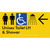 Unisex Accessible Toilet LH & Shower w/ Large Arrow: