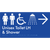 Unisex Accessible Toilet LH & Shower w/ Large Arrow: