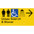 Unisex Accessible Toilet LH & Shower w/ Large Arrow: