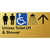 Unisex Accessible Toilet LH & Shower w/ Large Arrow: