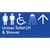 Unisex Accessible Toilet LH & Shower w/ Large Arrow: