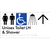 Unisex Accessible Toilet LH & Shower w/ Large Arrow: