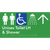 Unisex Accessible Toilet LH & Shower w/ Large Arrow: