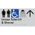 Unisex Accessible Toilet LH & Shower w/ Large Arrow: