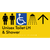 Unisex Accessible Toilet LH & Shower w/ Large Arrow: