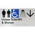 Unisex Accessible Toilet RH & Shower w/ Large Arrow: