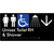 Unisex Accessible Toilet RH & Shower w/ Large Arrow: