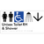 Unisex Accessible Toilet RH & Shower w/ Large Arrow: