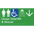 Unisex Accessible Toilet RH & Shower w/ Large Arrow:
