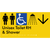 Unisex Accessible Toilet RH & Shower w/ Large Arrow: