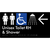 Unisex Accessible Toilet RH & Shower w/ Large Arrow: