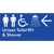 Unisex Accessible Toilet RH & Shower w/ Large Arrow:
