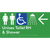 Unisex Accessible Toilet RH & Shower w/ Large Arrow: