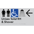 Unisex Accessible Toilet RH & Shower w/ Large Arrow: